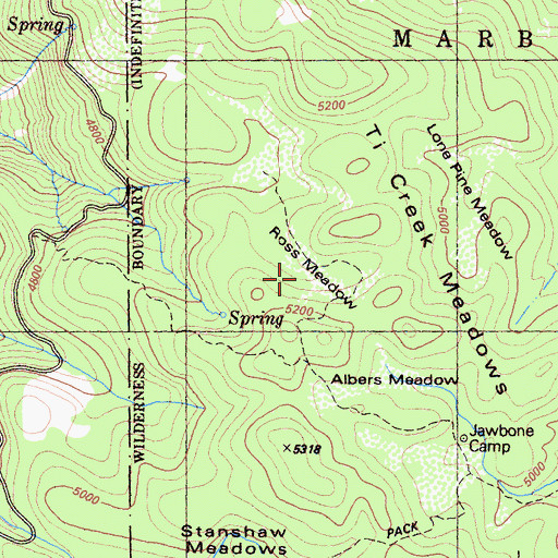 Topographic Map of Ross Meadow, CA