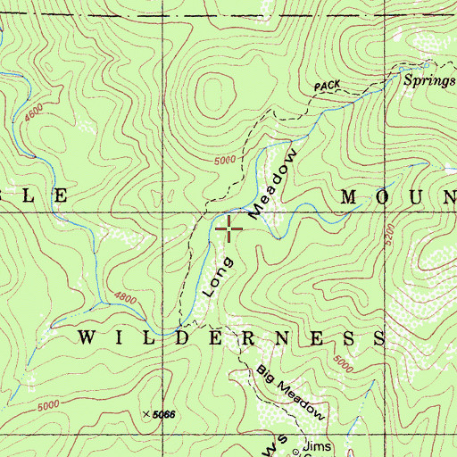 Topographic Map of Long Meadow, CA