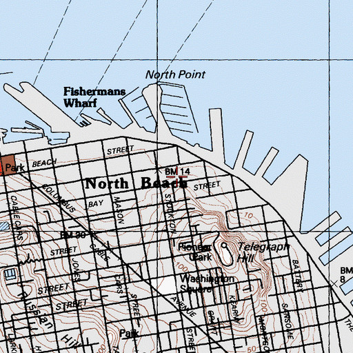 Topographic Map of North Point (historical), CA