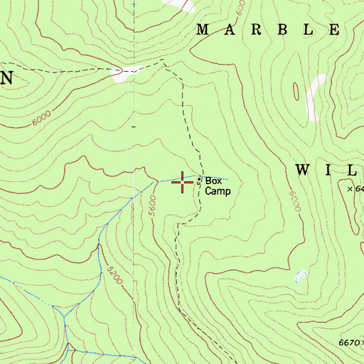 Topographic Map of Ahlgren Cabin, CA