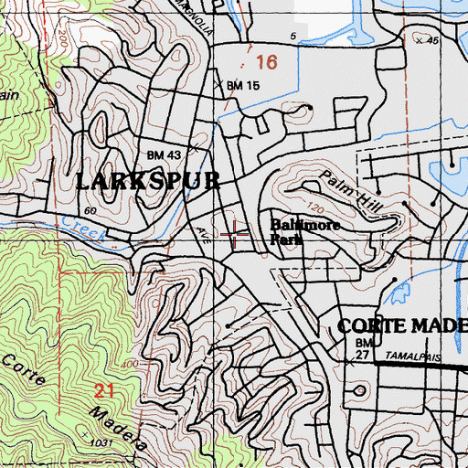 Topographic Map of Baltimore Park, CA