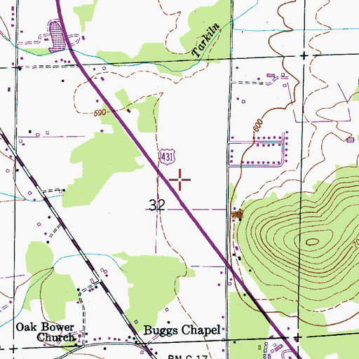 Topographic Map of New Hope Division, AL