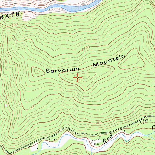 Topographic Map of Sarvorum Mountain, CA