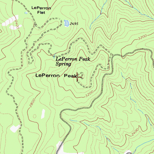 Topographic Map of Le Perron Peak, CA
