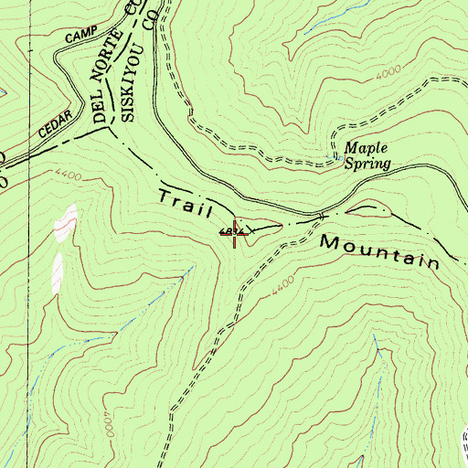 Topographic Map of Trail Mountain, CA