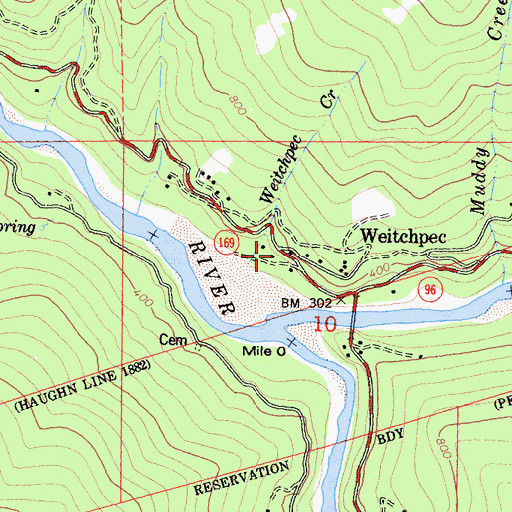 Topographic Map of Weitchpec, CA