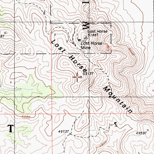 Topographic Map of Lost Horse Mountain, CA