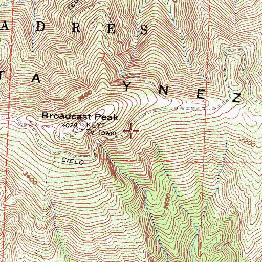 Topographic Map of KRUZ-FM (Santa Barbara), CA
