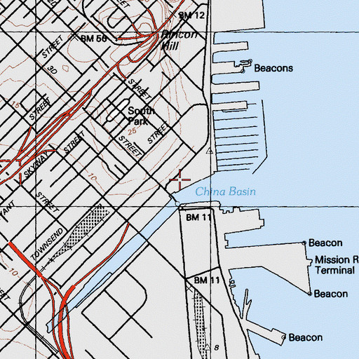 Topographic Map of KEST-AM (San Francisco), CA