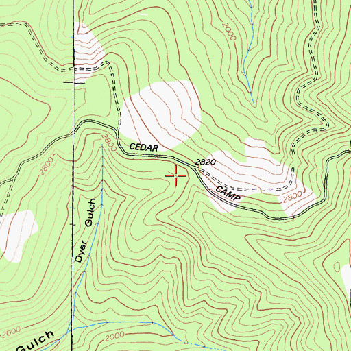 Topographic Map of Dyer Place (historical), CA