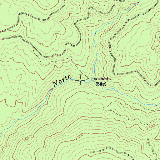 Topographic Map of Lockharts (historical), CA