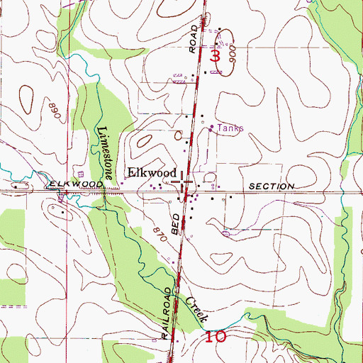 Topographic Map of Elkwood Post Office (historical), AL
