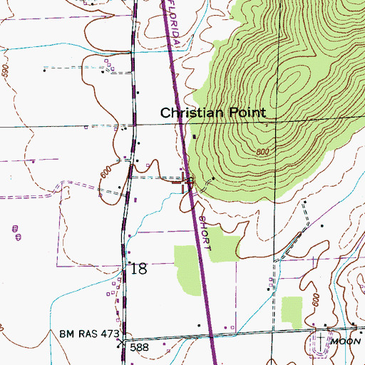 Topographic Map of Owens Cross Roads Post Office, AL