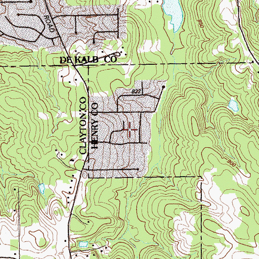 Topographic Map of Country Pine Estates, GA