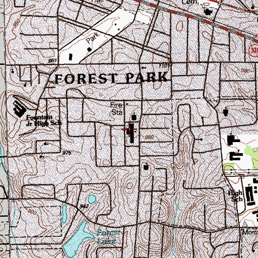 Topographic Map of Ash Street Center, GA