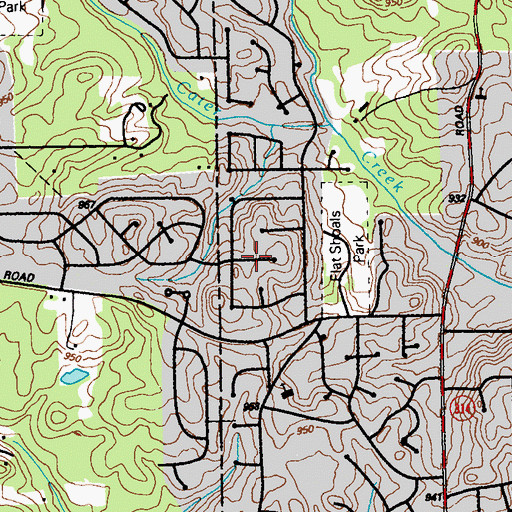 Topographic Map of Castlegate, GA