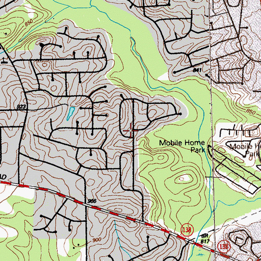 Topographic Map of Chase Woods, GA