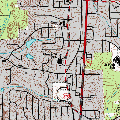 Topographic Map of Church Street Elementary School, GA
