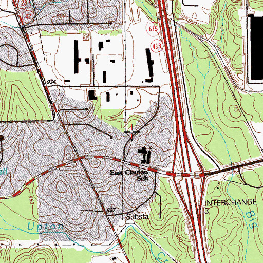 Topographic Map of Ellenwood Homes, GA