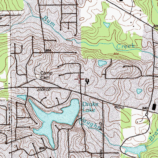 Topographic Map of Emerald Hills, GA