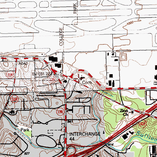 Topographic Map of Flatrock Cemetery, GA