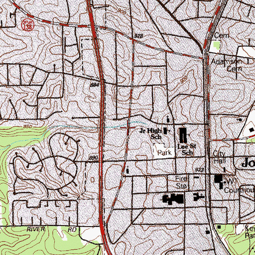 Topographic Map of Flint River Baptist Church (historical), GA