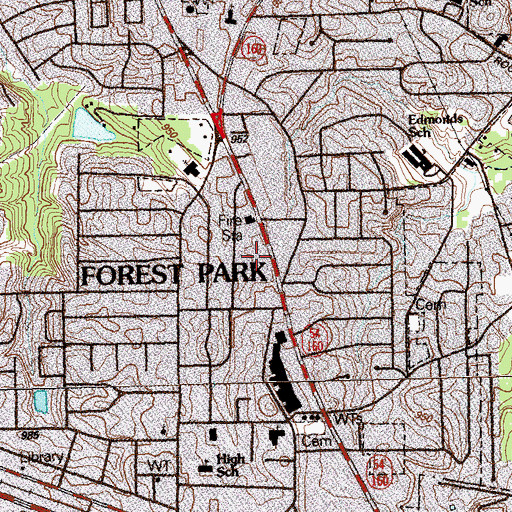Topographic Map of Forest Plaza Shopping Center, GA