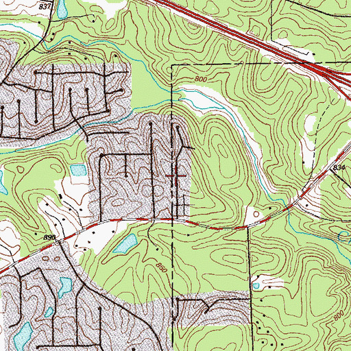 Topographic Map of Glenn Devon, GA