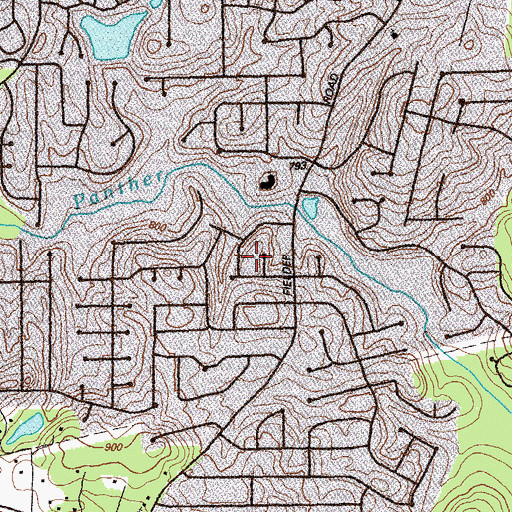 Topographic Map of Hidden Hollow, GA