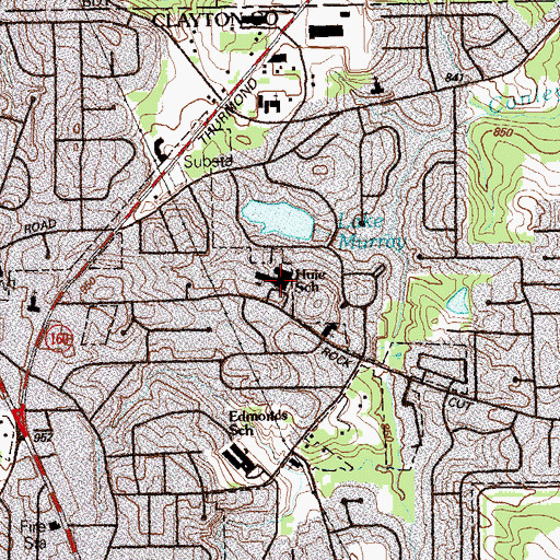 Topographic Map of Huie Elementary School, GA