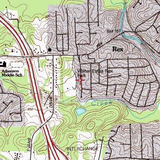 Topographic Map of Katherine Valley, GA