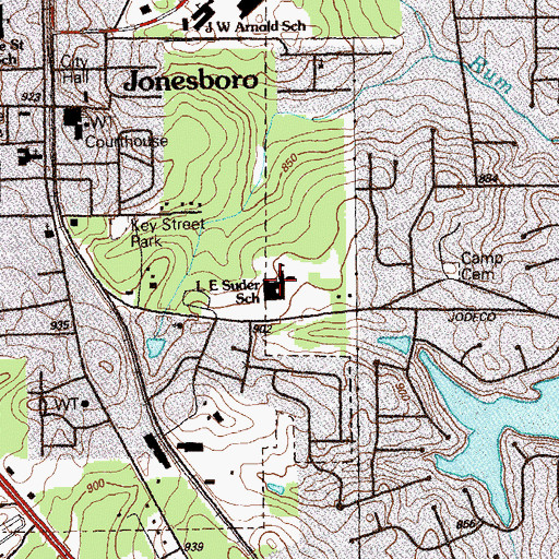 Topographic Map of Lillie E Suder Elementary School, GA