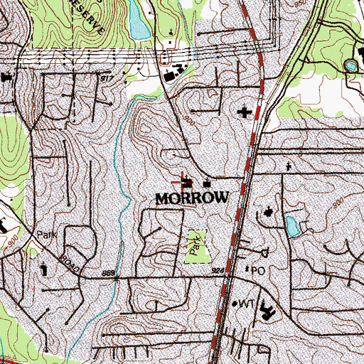 Topographic Map of Morrow Elementary School, GA