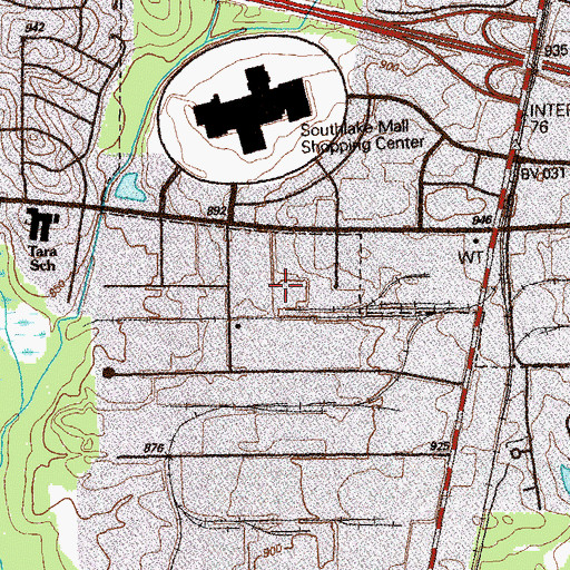Topographic Map of Morrow Industrial Park, GA