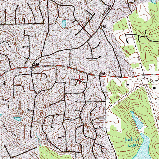 Topographic Map of Orchard Hills, GA
