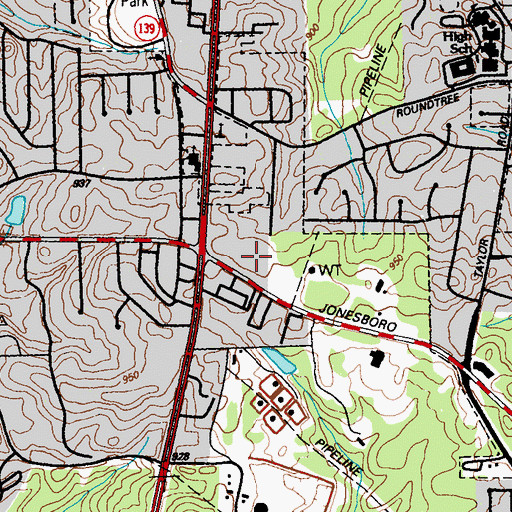 Topographic Map of Parkwood Village Shopping Center, GA