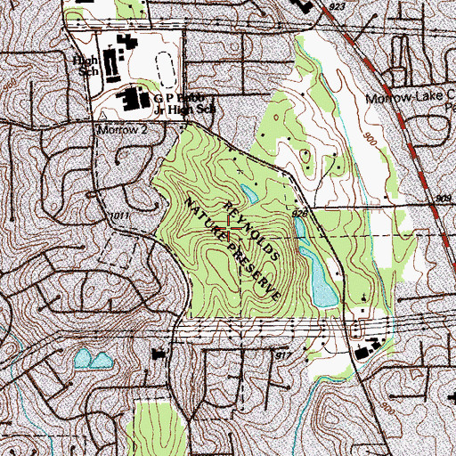 Topographic Map of Reynolds Nature Preserve, GA