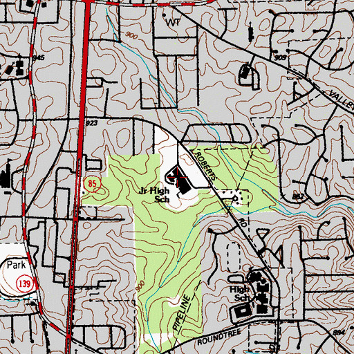 Topographic Map of Riverdale Middle School, GA