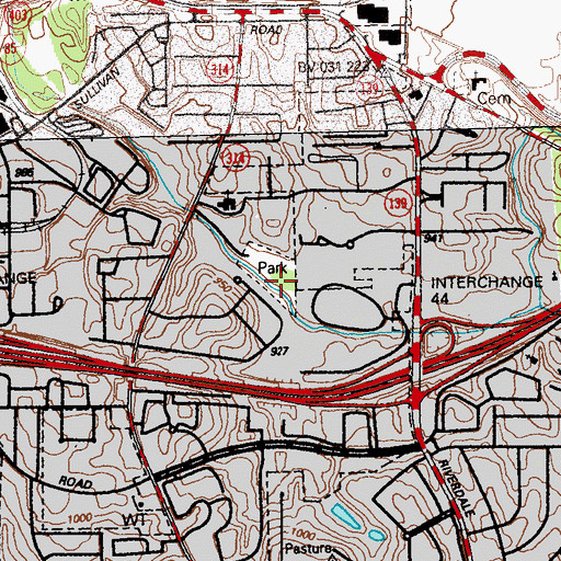 Topographic Map of Southside Park, GA