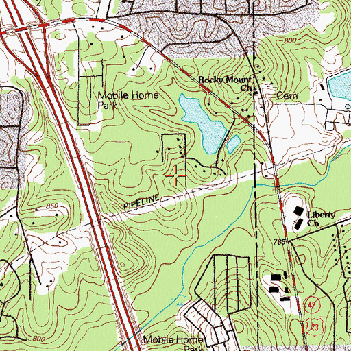 Topographic Map of Sunset Hills, GA