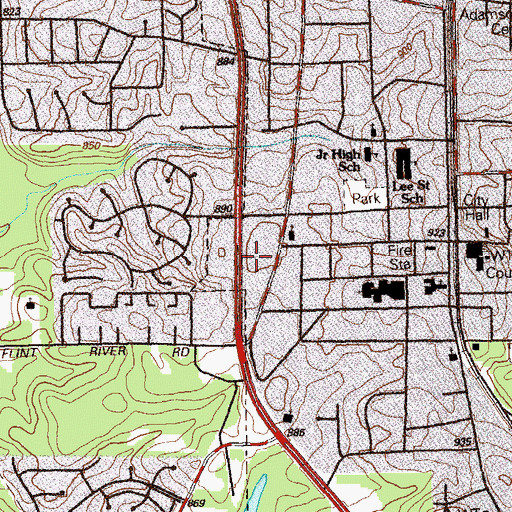 Topographic Map of Tara Shopping Center, GA