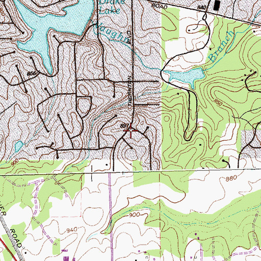 Topographic Map of Thornton Estates, GA