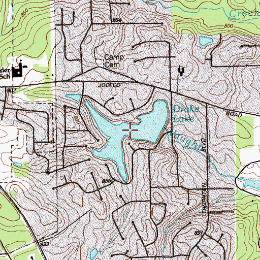Topographic Map of Thorntons Lake, GA