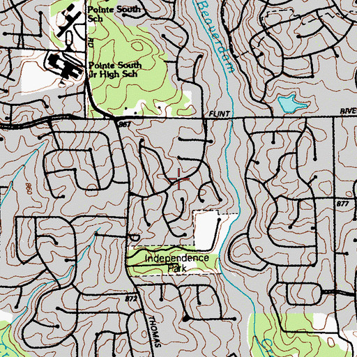 Topographic Map of Wesley Park, GA