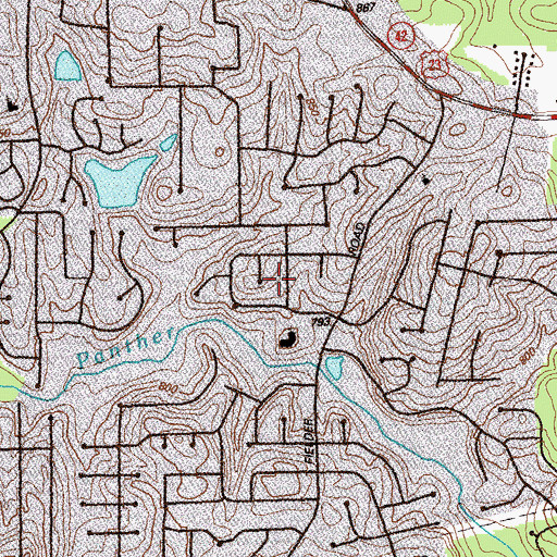 Topographic Map of Woodfield, GA