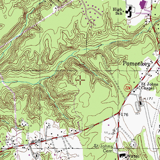 Topographic Map of Blessed Hope Baptist Church, MD