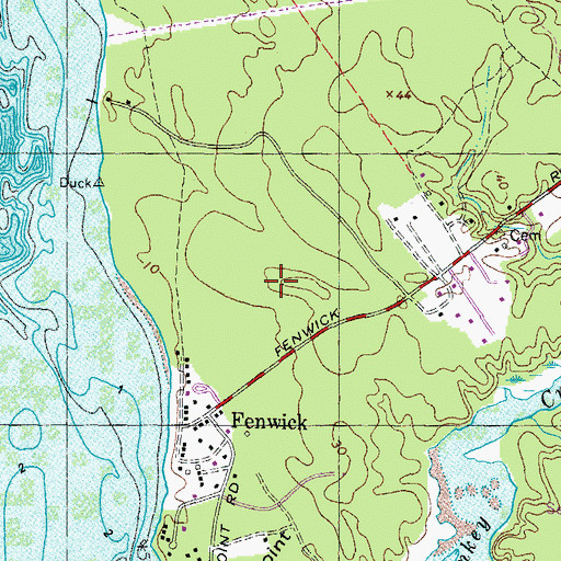 Topographic Map of Fenwick Shores, MD