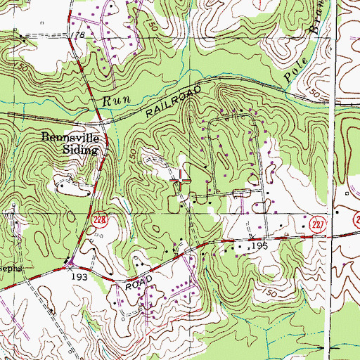 Topographic Map of King George Estates, MD
