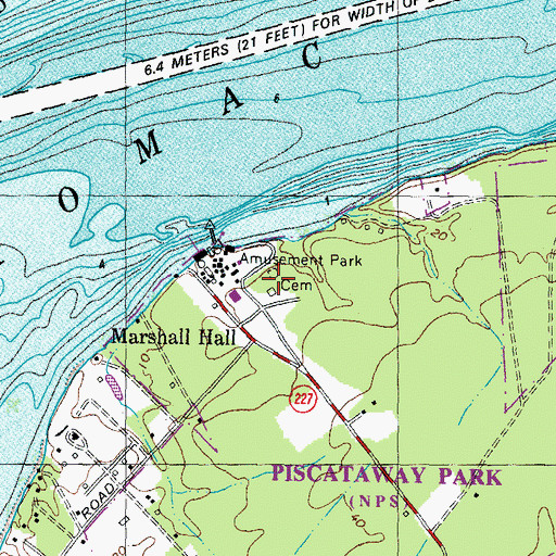 Topographic Map of Marshall Cemetery, MD