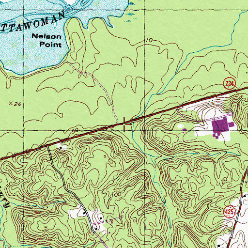 Topographic Map of Mattawoman State Natural Environmental Area, MD